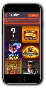 GunsBet Casino mobile lobby