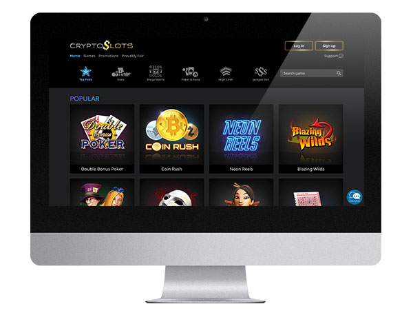 CryptoSlots Casino Desktop Lobby