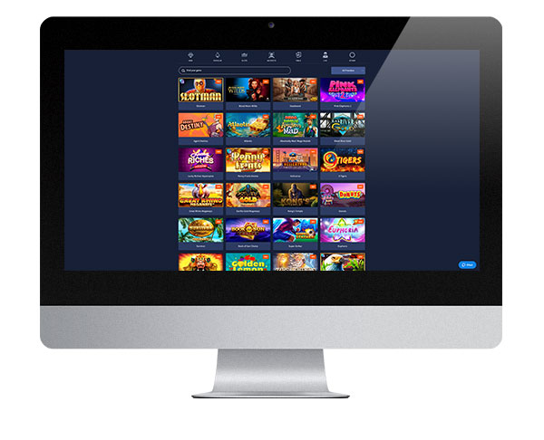 SlotMan Casino lobby on desktop